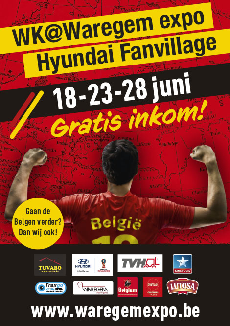 WK@Waregem expo Hyundai Fanvillage: zaterdag 23/06/2018 – België / Tunesië